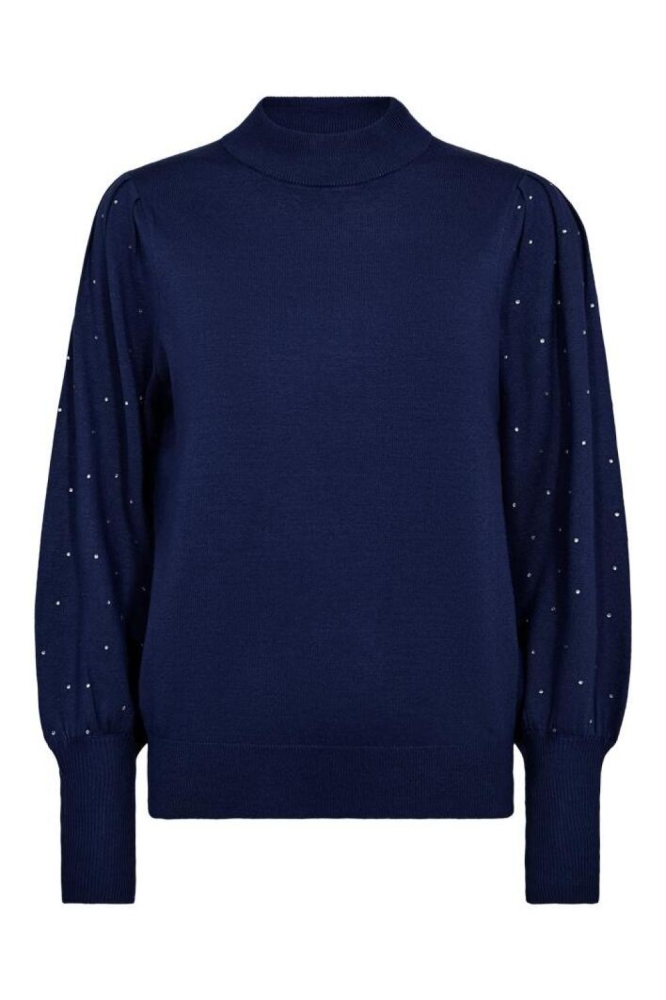 Freequent blauwe dames sweater | Vooraanzicht