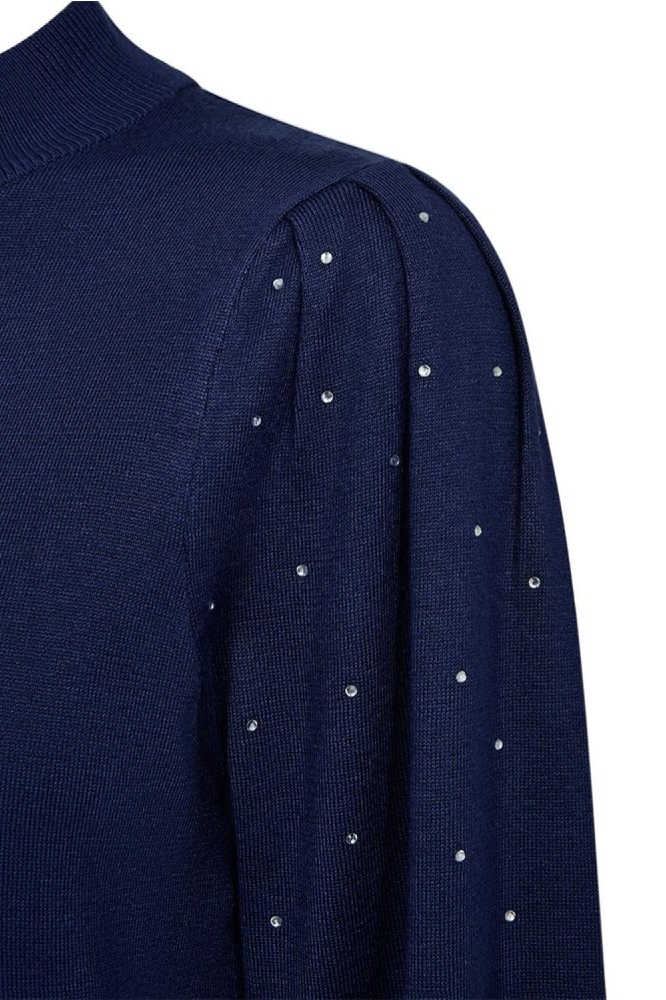Freequent blauwe dames trui | Close up