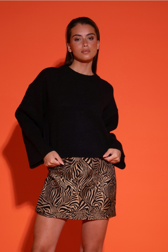 Studio Amaya zwarte dames trui | Vooraanzicht