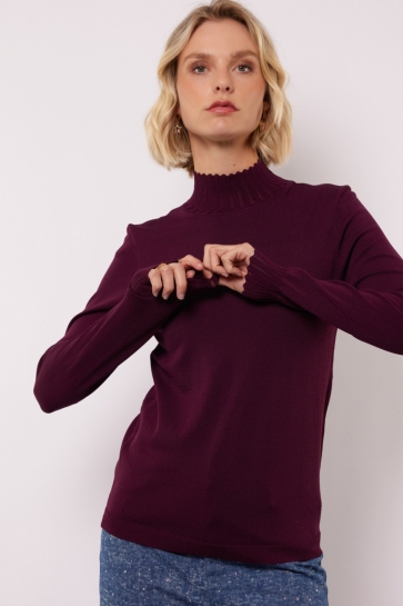 Fluresk Trui CALYX KNIT SWEATER 25WLF03 302 WINE RED