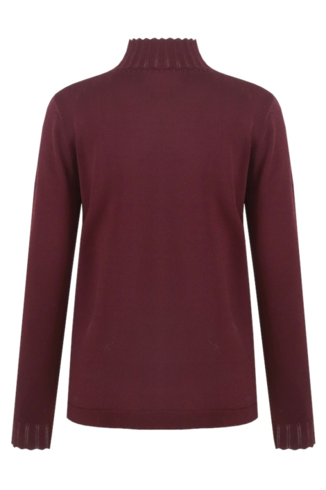 Fluresk bordeaux dames trui | Achteraanzicht