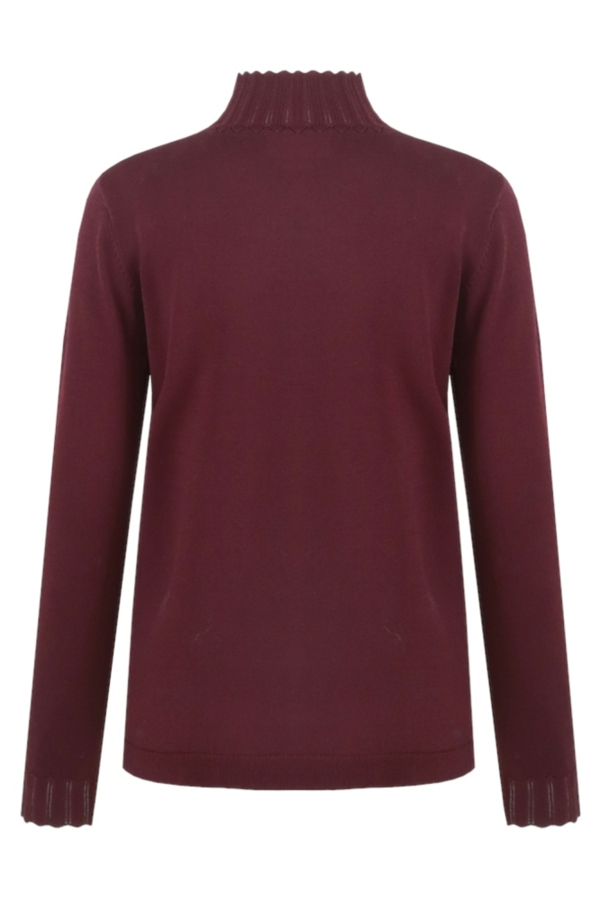 Fluresk bordeaux dames trui | Achteraanzicht