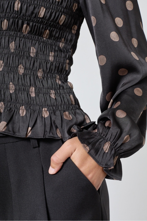 SisterS point zwarte dames blouse | Close up