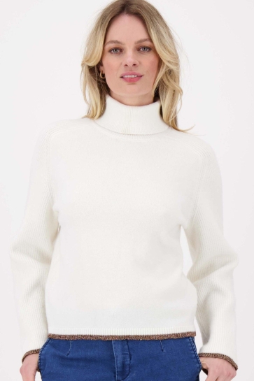 Zusss Trui COLTRUI MET GEKLEURDE BOORD 0305 0006 1007 off white