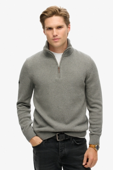 Superdry COTTON CLASSICS KNIT HENLEY M6110648A GREY MARL
