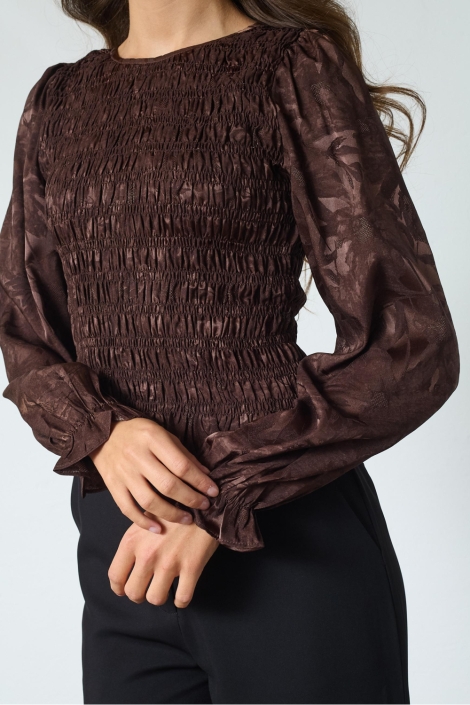 SisterS point bruine dames blouse | Close up