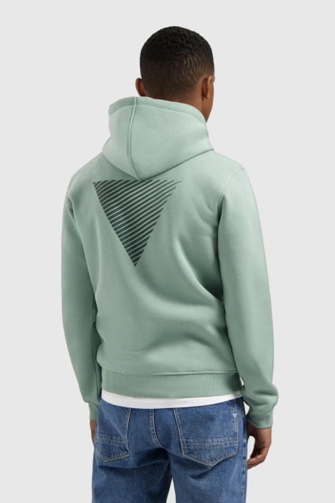 Pure Path groene heren sweater | Model achteraanzicht