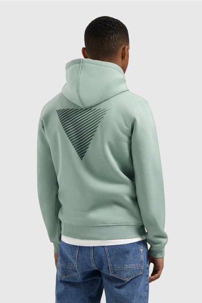 Pure Path groene heren sweater | Model achteraanzicht