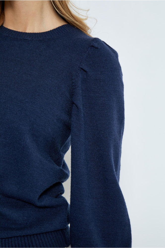 Peppercorn blauwe dames trui | Close up