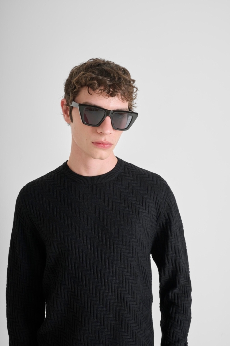 Antony Morato zwarte heren trui | Close up