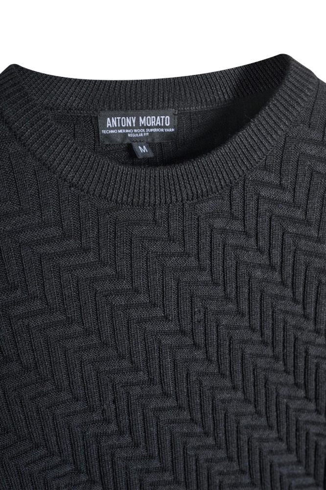 Antony Morato zwarte heren trui | Kleurstaal