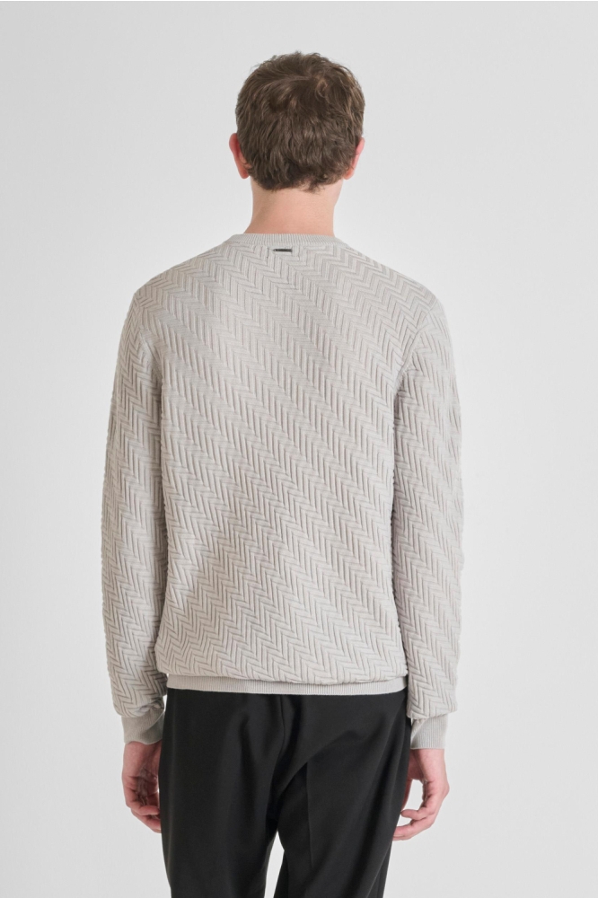 Antony Morato grijze heren trui | Model achteraanzicht