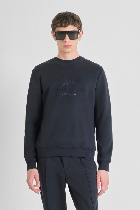 Antony Morato blauwe heren sweater | Model vooraanzicht