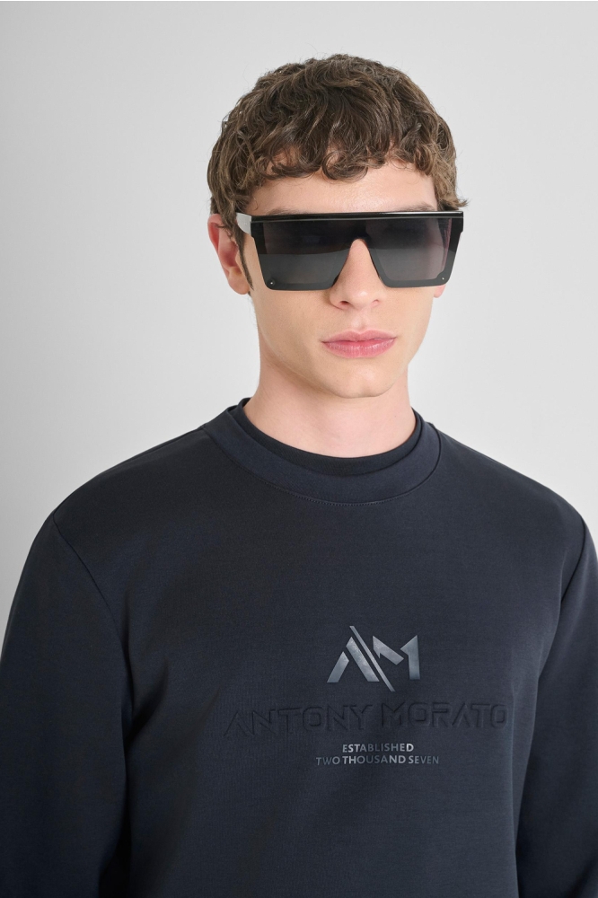 Antony Morato blauwe heren sweater | Close up