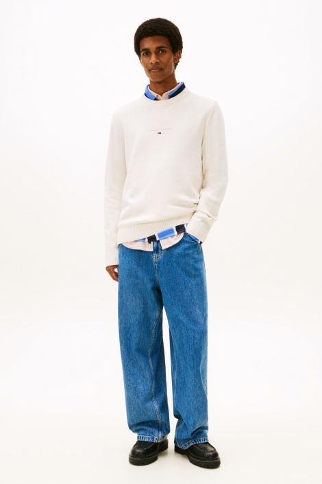 Tommy Jeans witte heren trui | Model