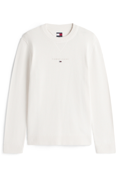 Tommy Jeans witte heren trui | Vooraanzicht