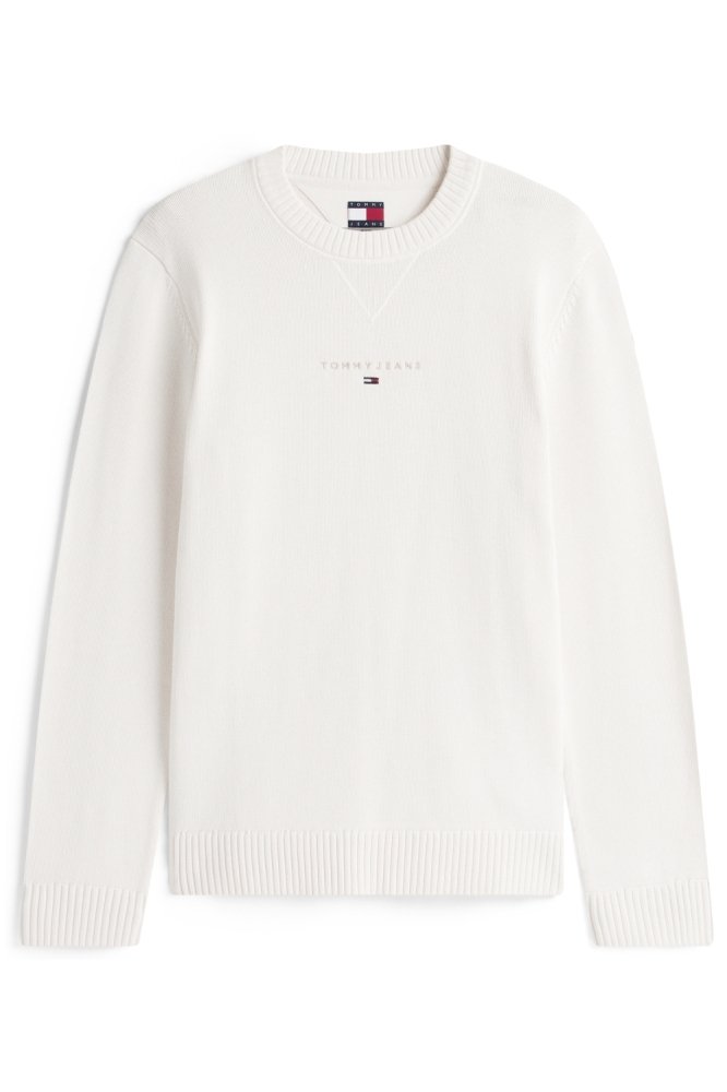 Tommy Jeans witte heren trui | Vooraanzicht