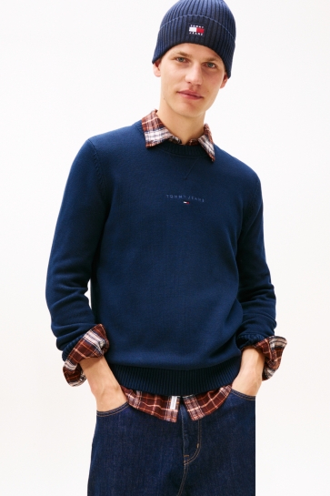 Tommy Jeans TJM SLIM TNL LIONEAR SWEATER DM0DM22352 C1G DARK NIGHT NAVY