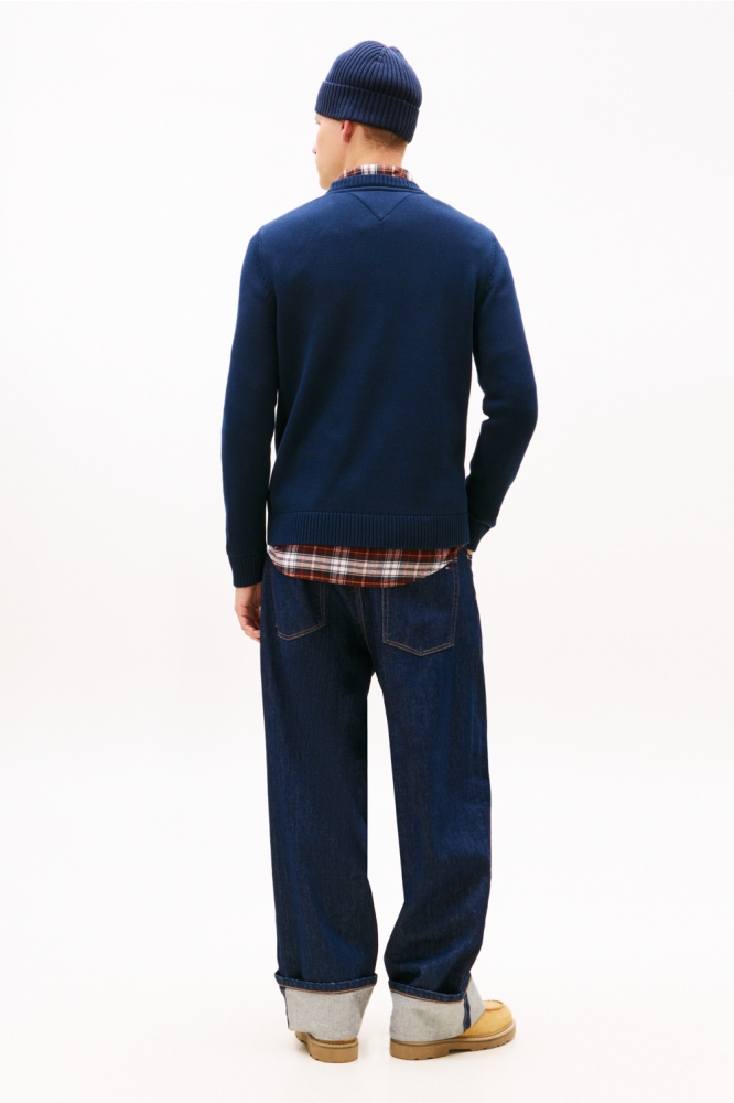 Tommy Jeans blauwe heren trui | Model