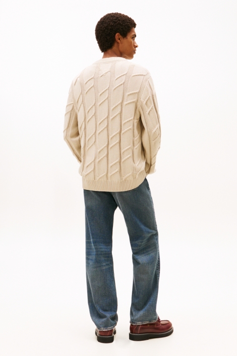 Tommy Jeans zand heren trui | Model