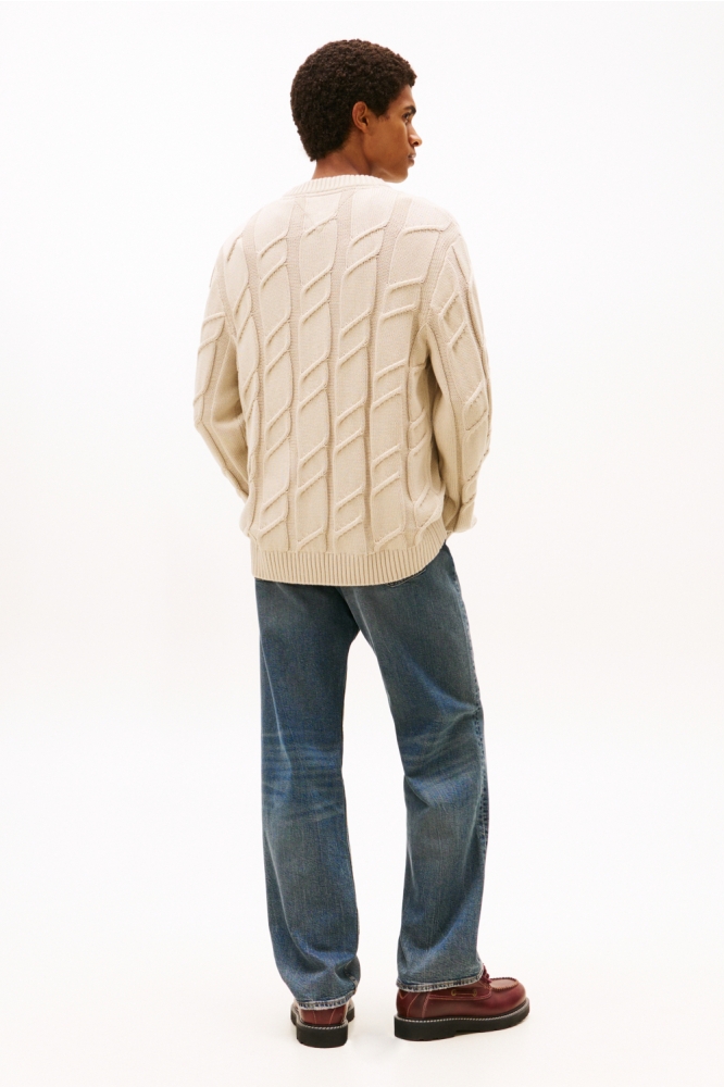 Tommy Jeans zand heren trui | Model