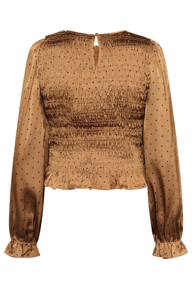 SisterS point cognac dames blouse | Achteraanzicht