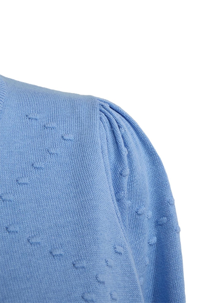 Freequent blauwe dames trui | Close up