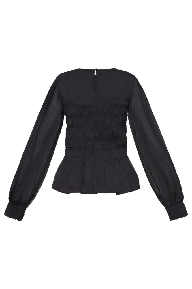 SisterS point zwarte dames blouse | Achteraanzicht