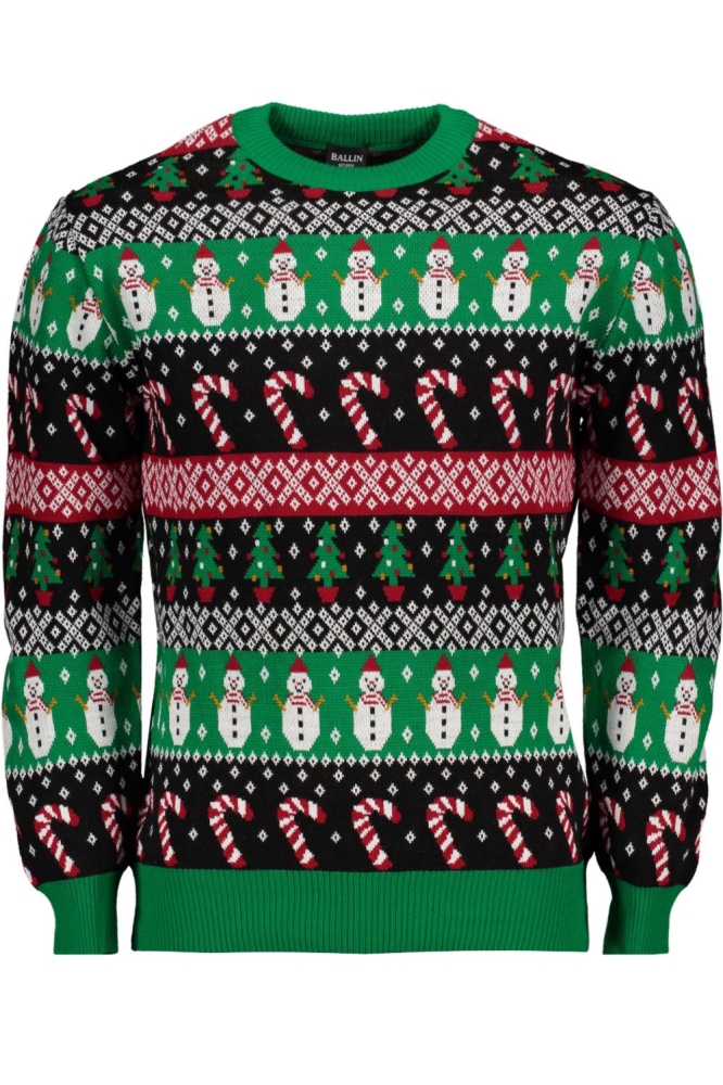 Ballin groene heren trui | Vooraanzicht