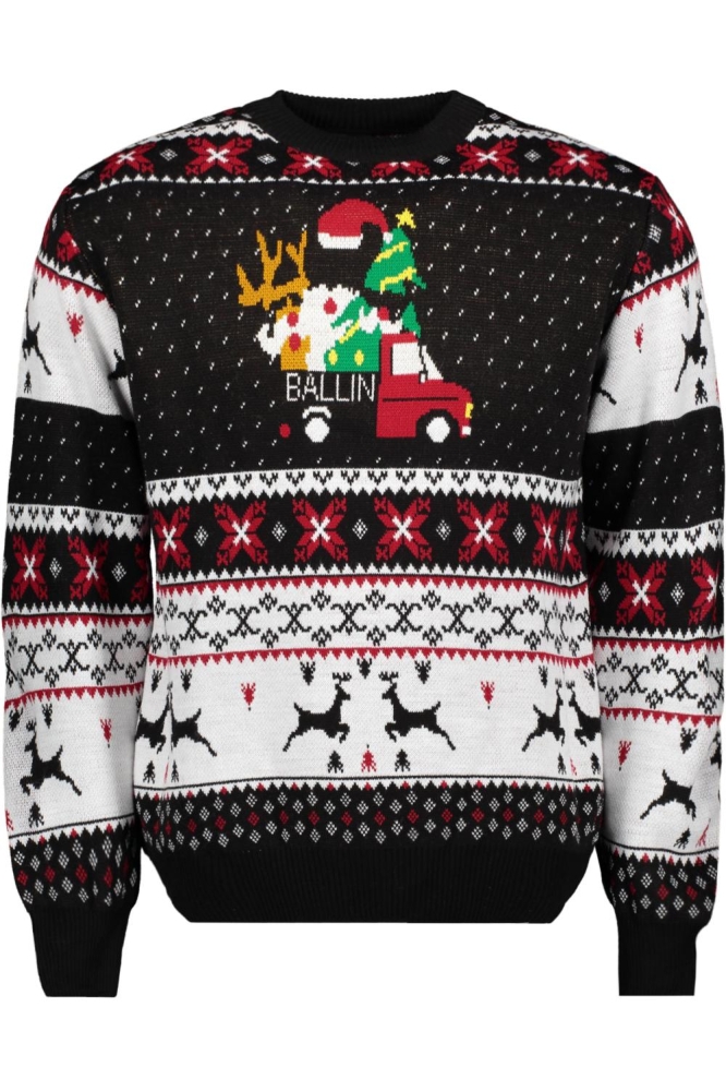 Ballin zwarte heren trui | Vooraanzicht