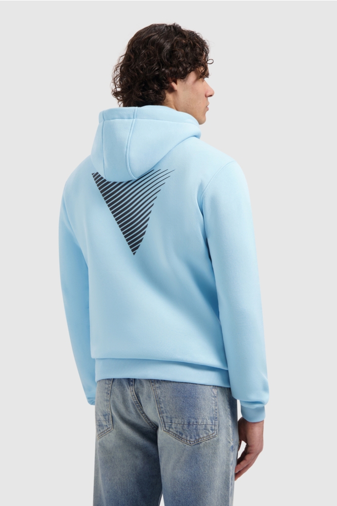 Pure Path blauwe heren sweater | Model achteraanzicht