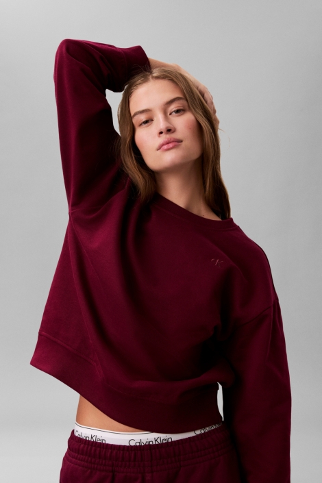 Calvin Klein paarse dames sweater | Model vooraanzicht