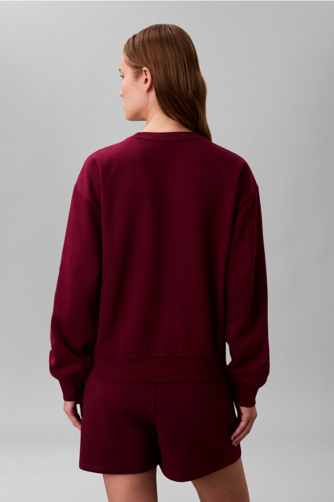 Calvin Klein paarse dames trui | Model achteraanzicht