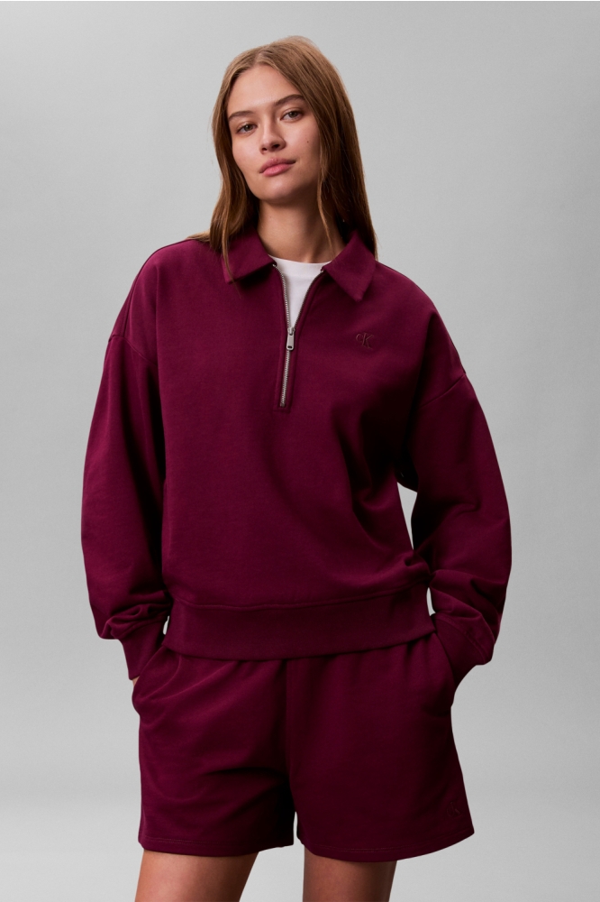 Calvin Klein paarse dames sweater | Model vooraanzicht