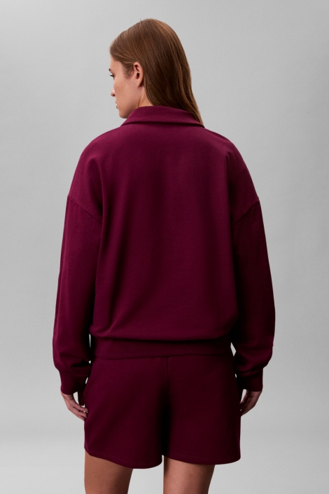 Calvin Klein paarse dames trui | Model achteraanzicht