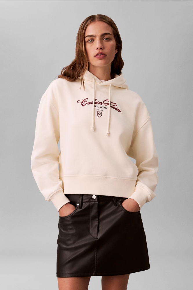 Calvin Klein beige dames sweater | Model vooraanzicht