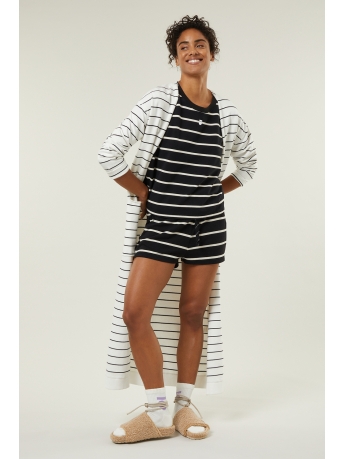 10 Days Vest LONG CARDIGAN STRIPE 20 851 3201 3006 ecru/black