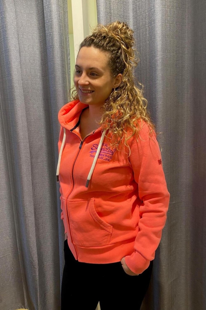 VINTAGE VL NEON ZIPHOOD W2011866A HYPER FIRE CORAL