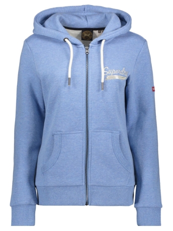 Superdry Vest VINTAGE SCRIPTED COLL ZIPHOOD W2011639A BLUSH BLUE MARL