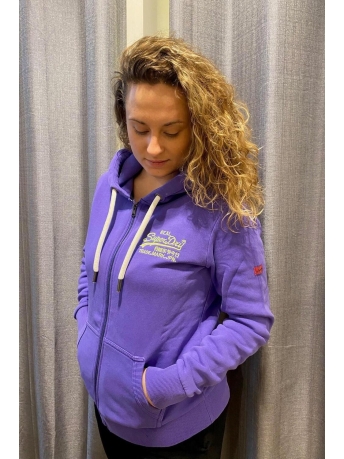 Superdry Vest VINTAGE VL NEON ZIPHOOD W2011866A MALIBU PURPLE