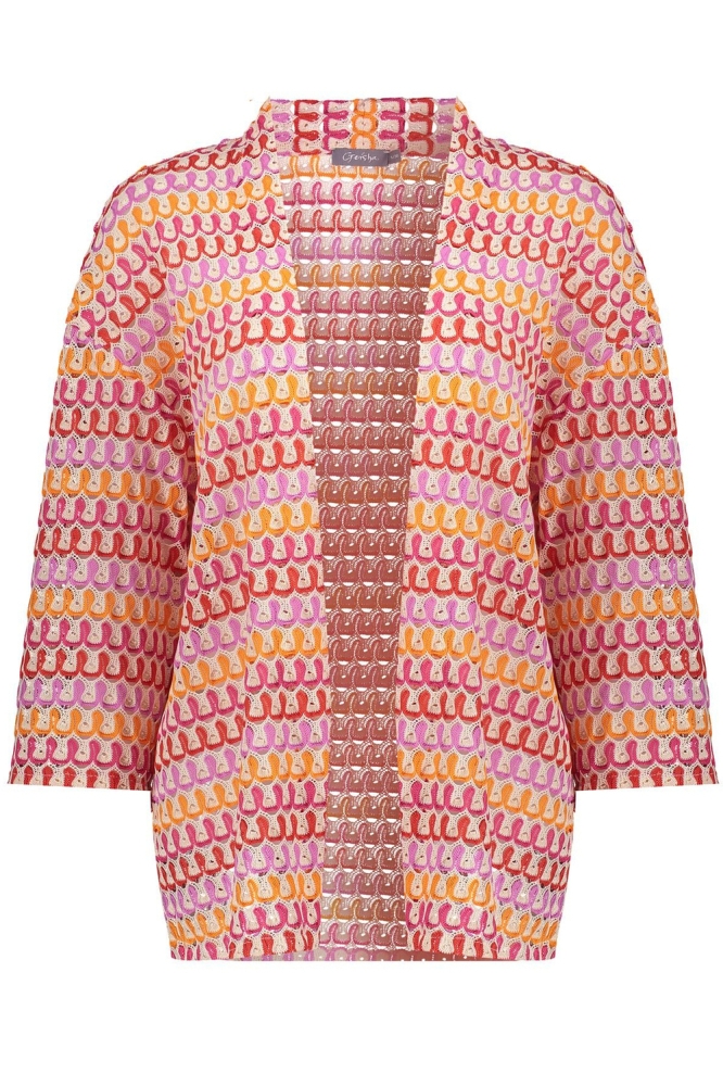 KIMONO VEST RACHEL GRAFISCHE PRINT 33261 20 Pink/Orange