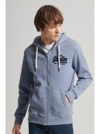 Superdry Vest VINTAGE VL TONAL ZIP HOOD M2013132A CARNABY BLUE SNOWY