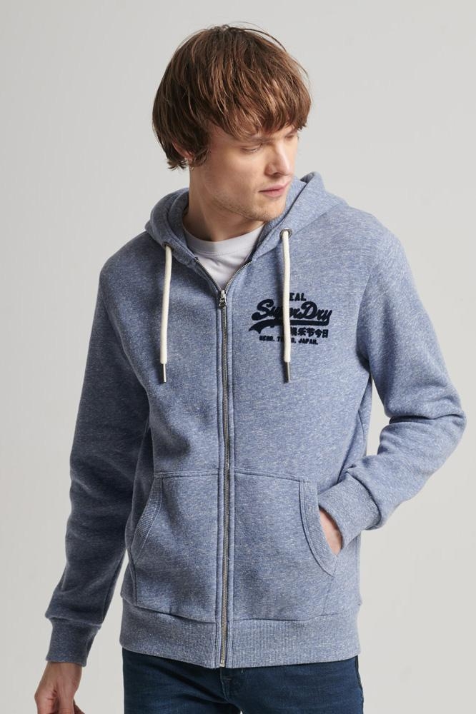 VINTAGE VL TONAL ZIP HOOD M2013132A CARNABY BLUE SNOWY
