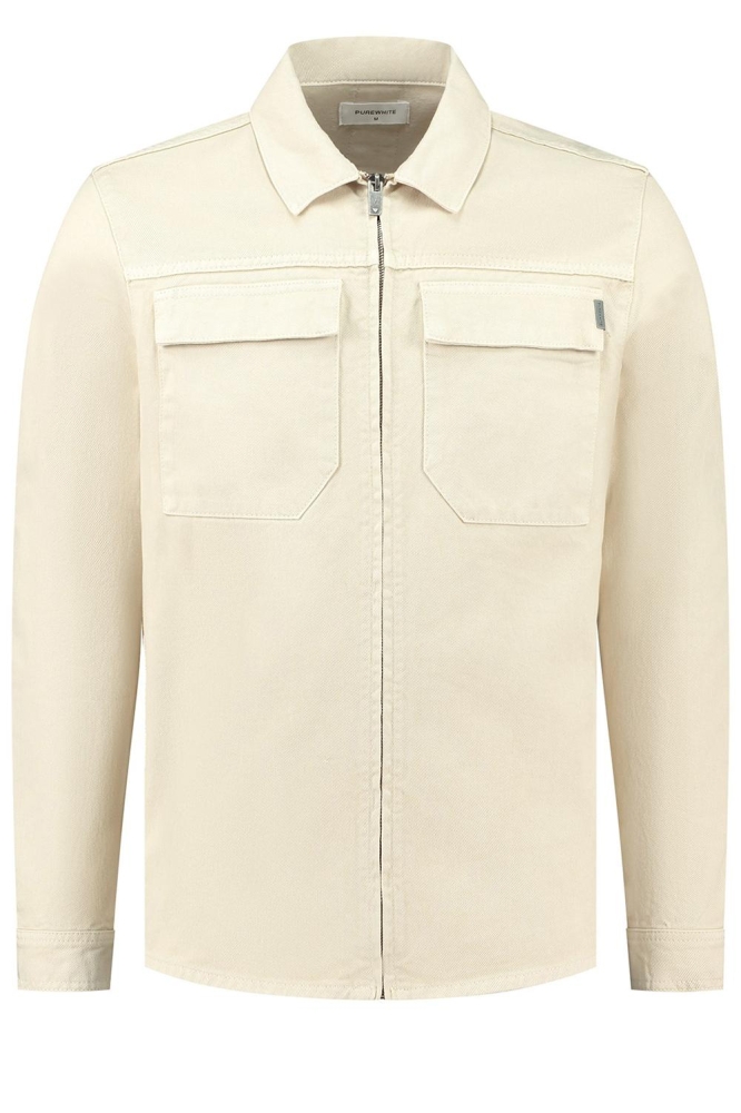 TWILL OVERSHIRT ZIPPER 23030203 54 ECRU
