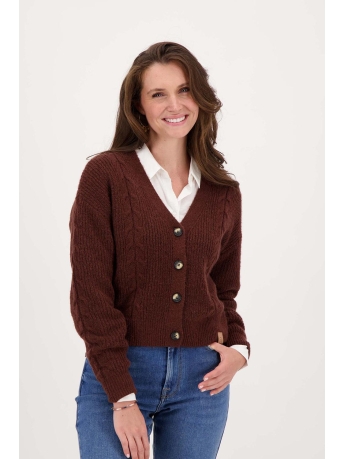 Zusss Vest KORT VESTJE MET KABELS 0306 038 1503 CHOCOLADEBRUIN