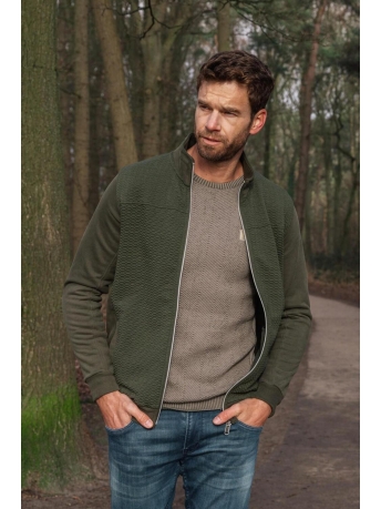 Gabbiano Vest JACQUARD VEST MET HOGE KRAAG 423752 502 army