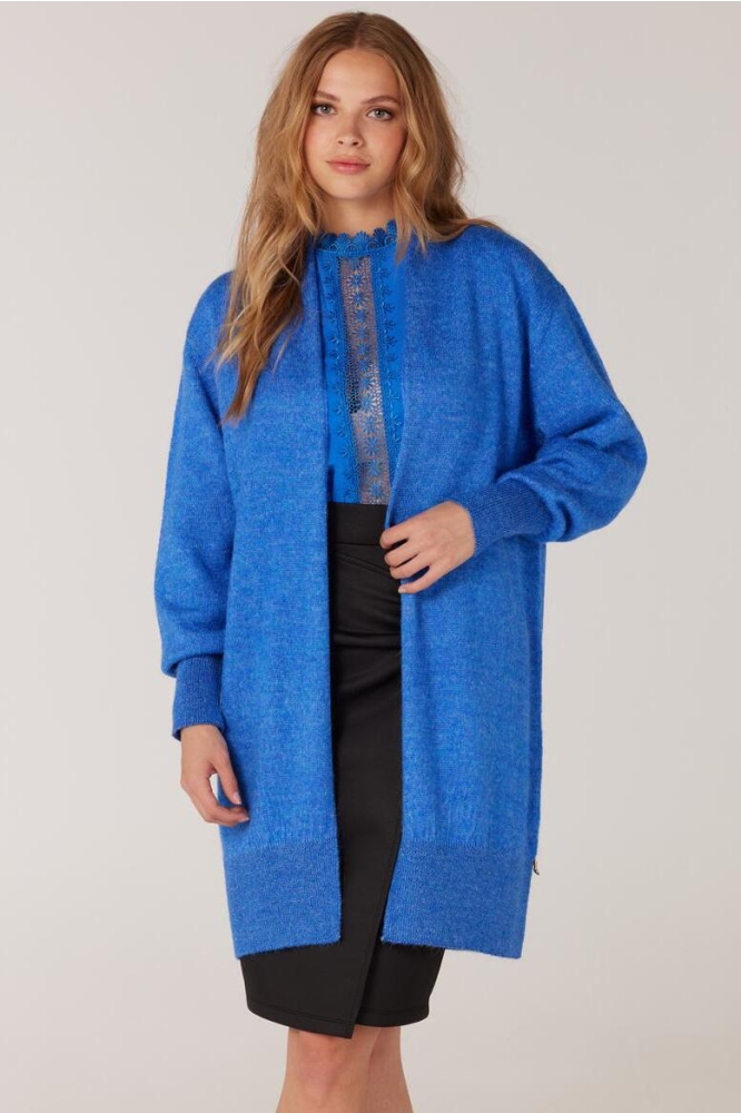 BIBI W23 HK248 KNIT LONG CARDIGAN 000730 BLUE