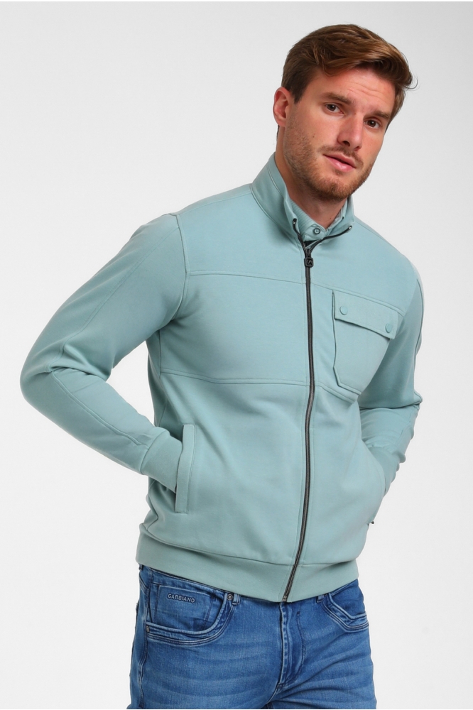 Gabbiano blauwe heren vest | Model vooraanzicht