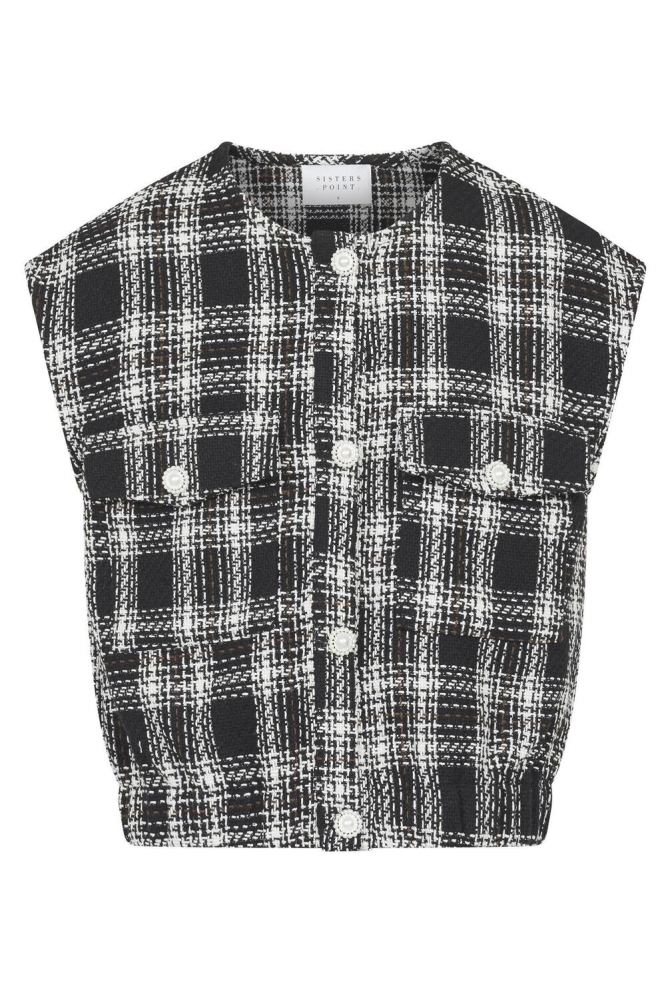 SisterS point zwarte dames gilet | Vooraanzicht