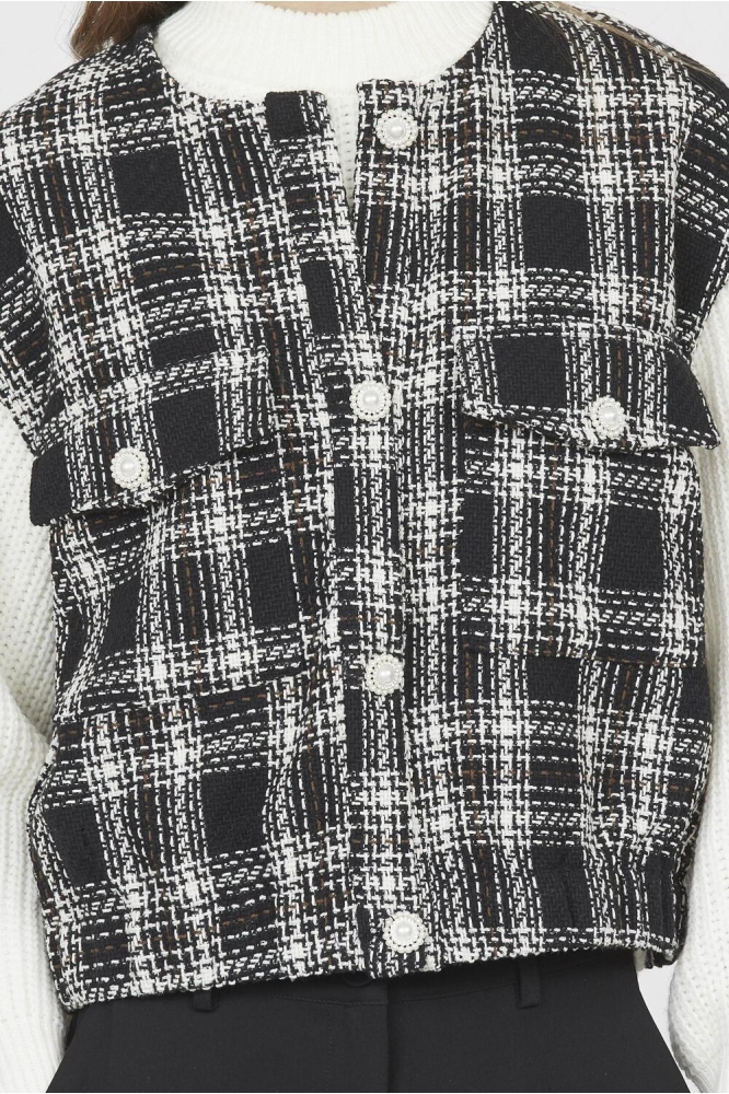 SisterS point zwarte dames gilet | Close up